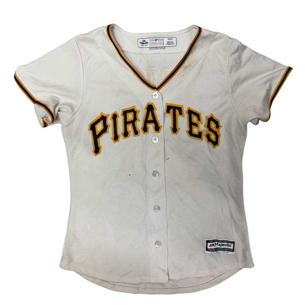 Majestic Pittsburgh Pirates McCutchen 22 Jersey Womens Small White Baseball MLB
